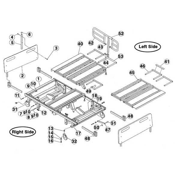 bed frame parts diagram