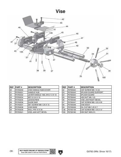 bench vise parts diagram