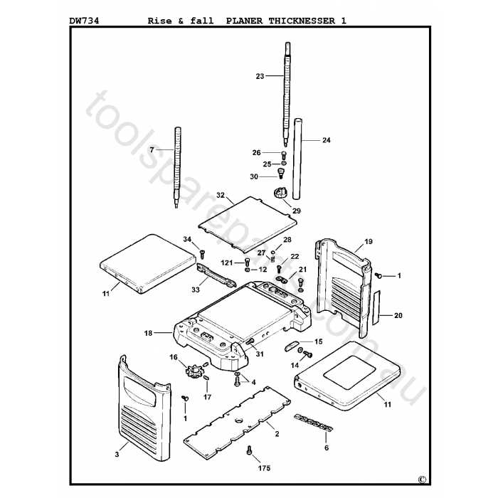 dewalt dw744 parts diagram
