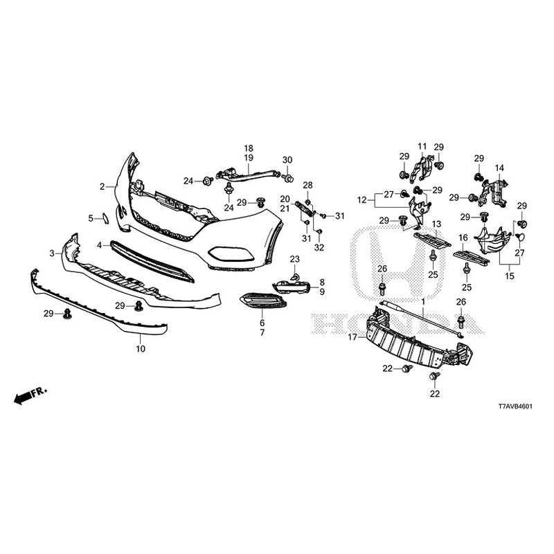 diagram front bumper parts names