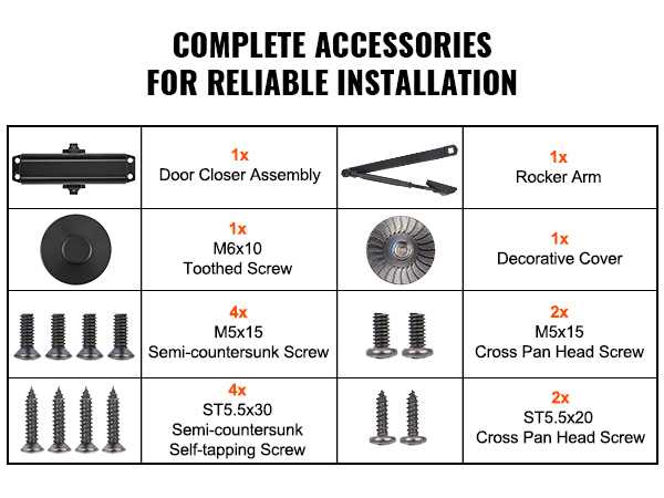 door closer parts diagram