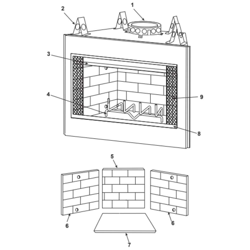 fireplace parts diagram