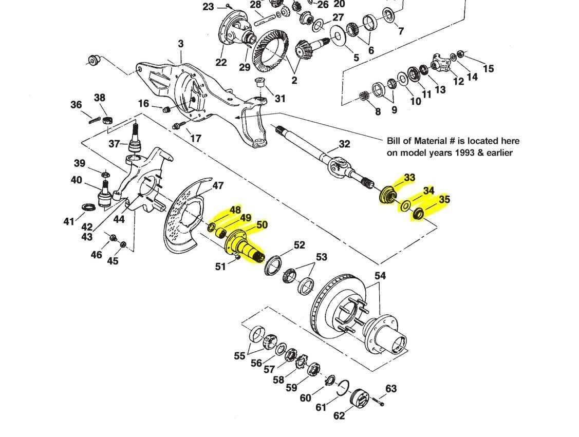 ford f250 front axle parts diagram