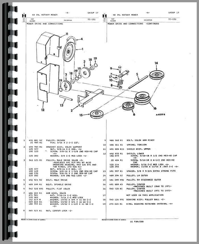 ih 1300 sickle mower parts diagram