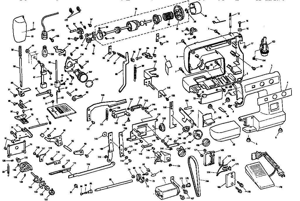 janome sewing machine parts diagram