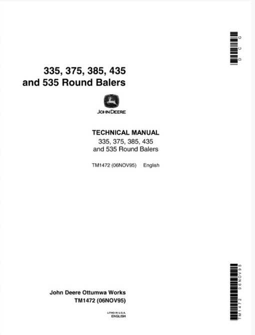 john deere 435 baler parts diagram