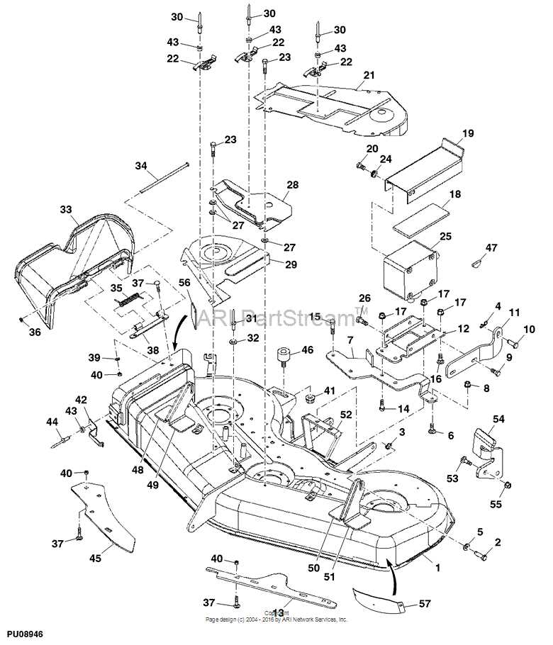 john deere 48 mower deck parts diagram