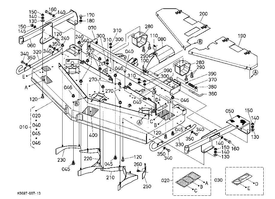 kubota 54 inch mower deck parts diagram