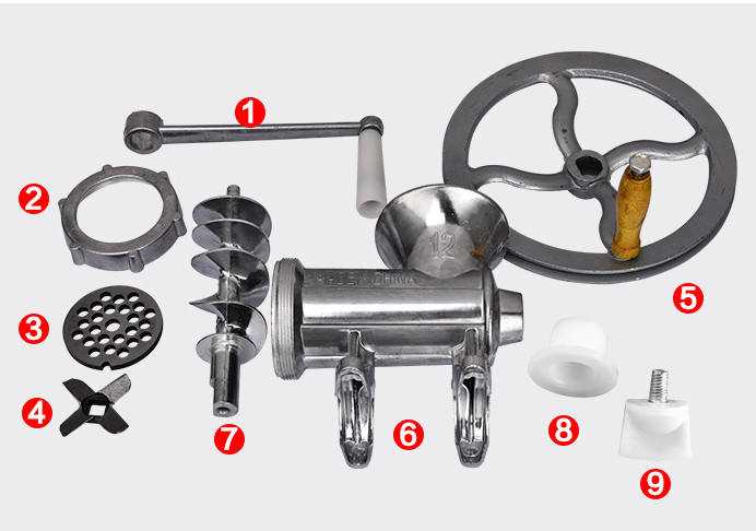 meat grinder parts diagram