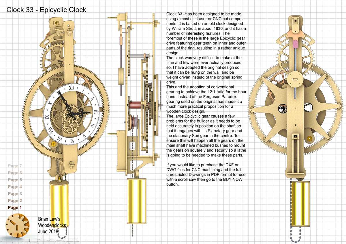 mechanical clock parts diagram