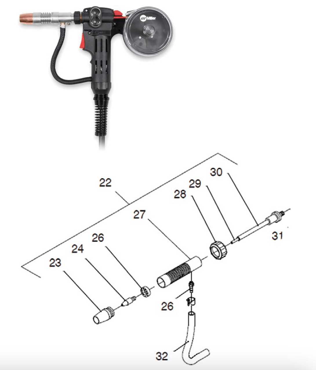miller spoolmatic 30a parts diagram