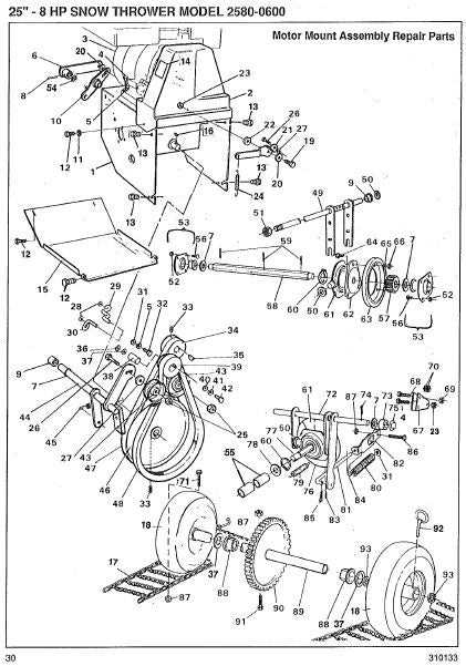 noma snow thrower parts diagram
