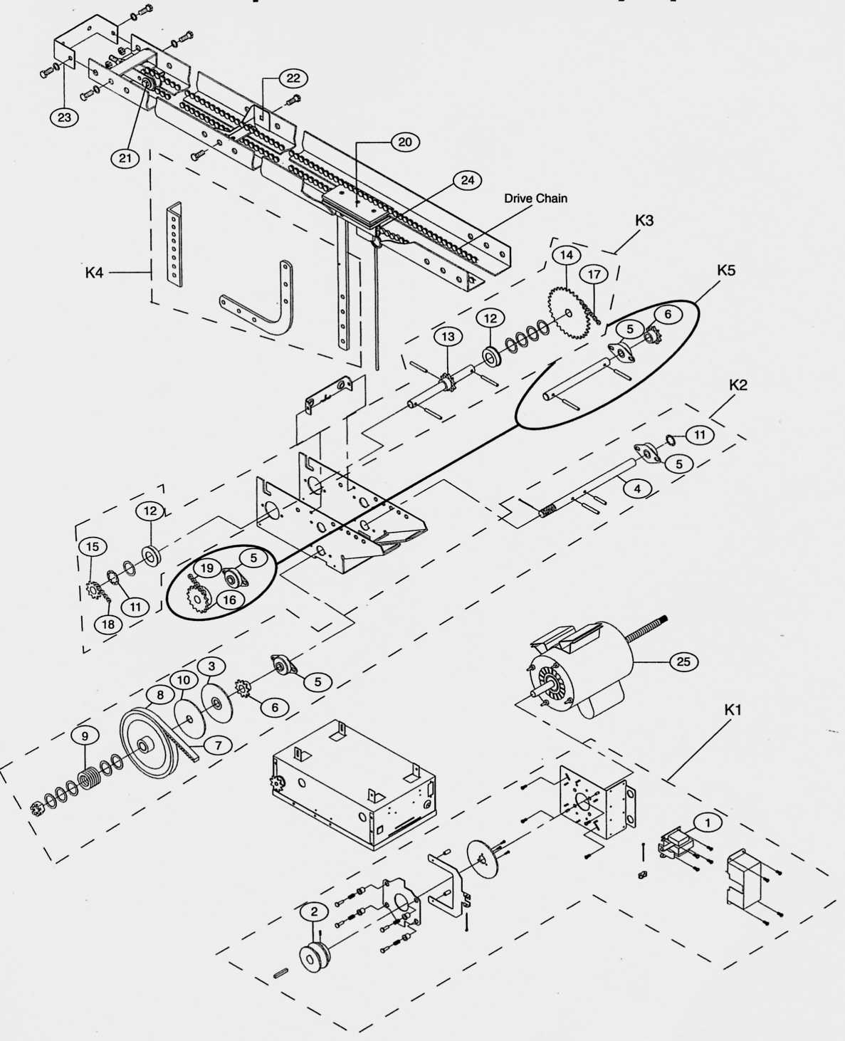 old garage door parts diagram