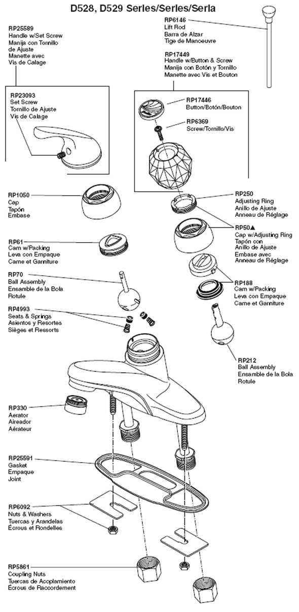 parts of a bathroom faucet diagram