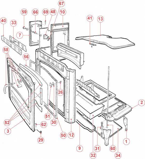 parts of a wood stove diagram