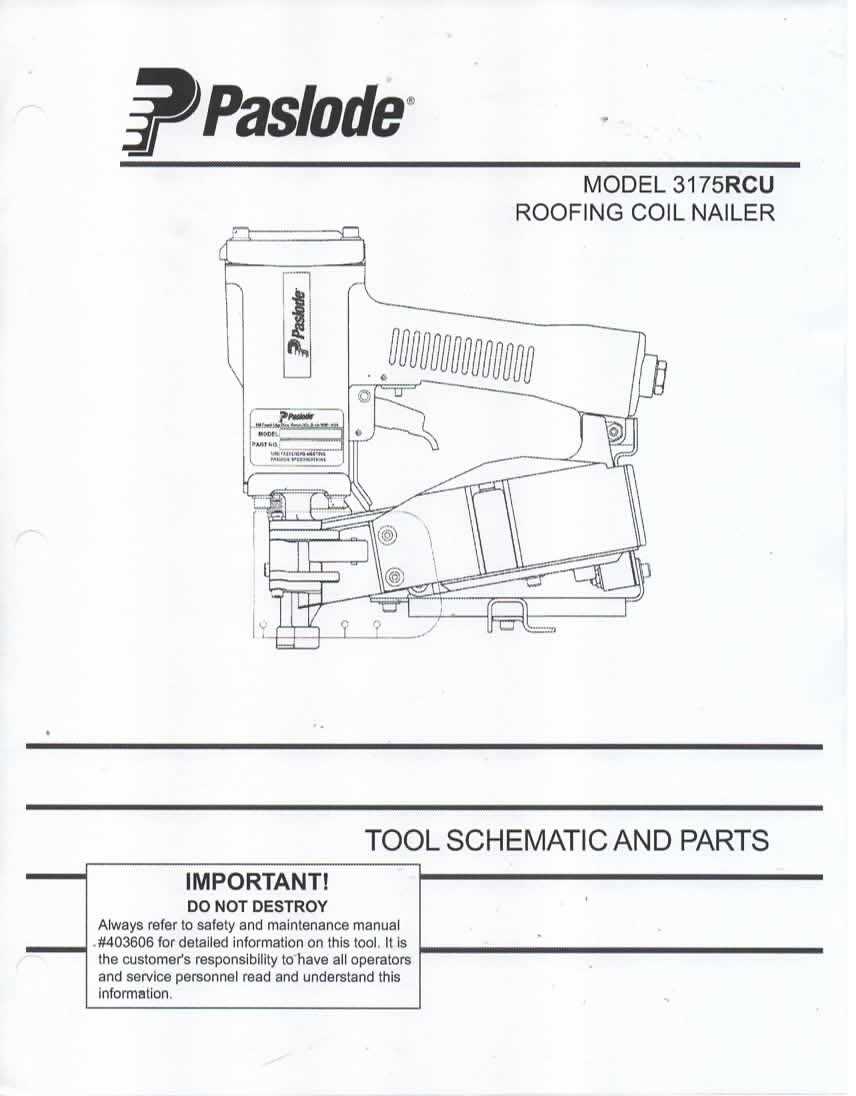 paslode nail gun parts diagram