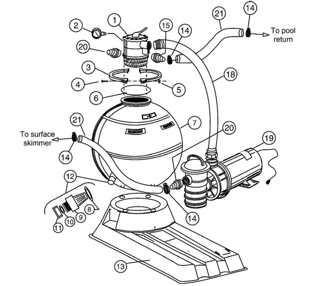 pentair sand filter parts diagram