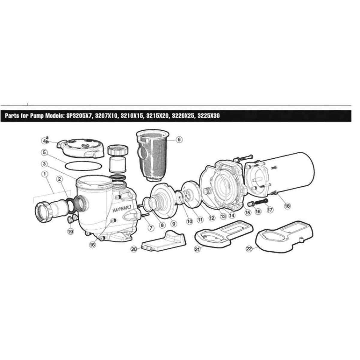 pool pump parts diagram