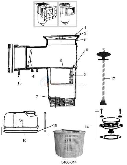 pool skimmer parts diagram