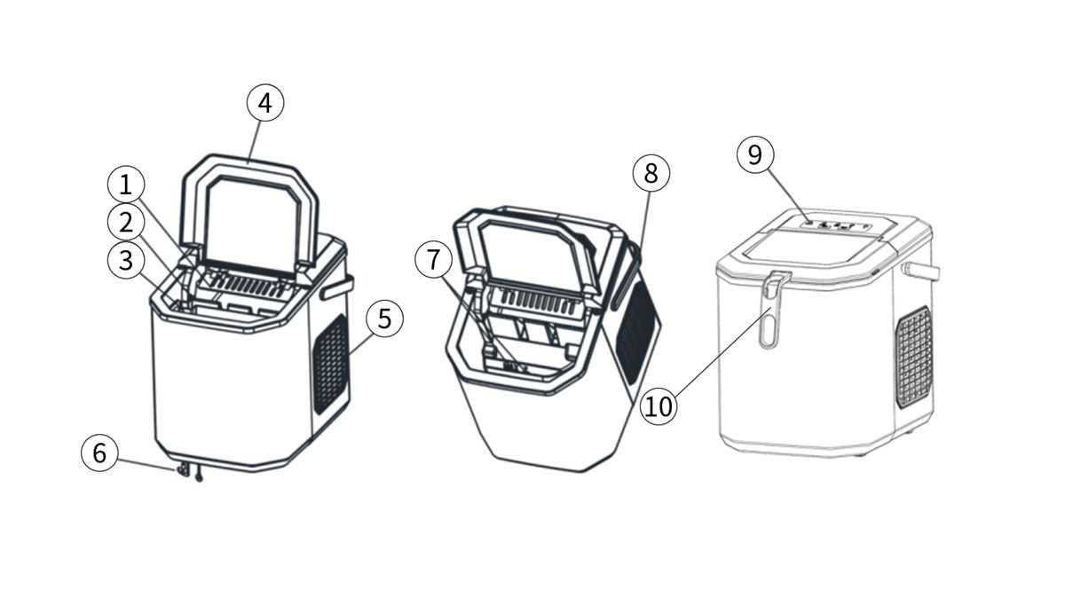 portable ice maker parts diagram