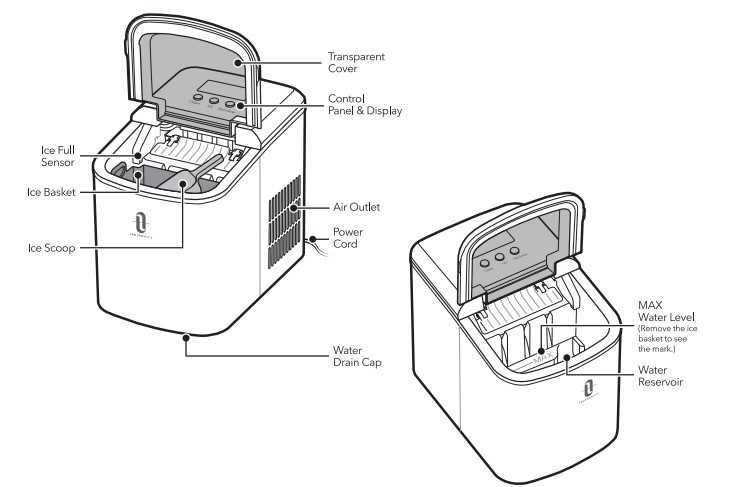 portable ice maker parts diagram