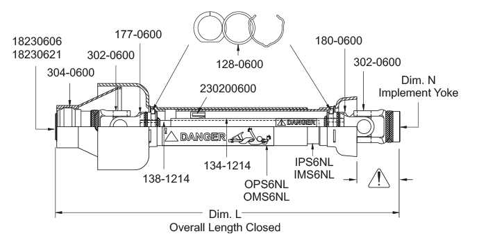 pto shaft parts diagram