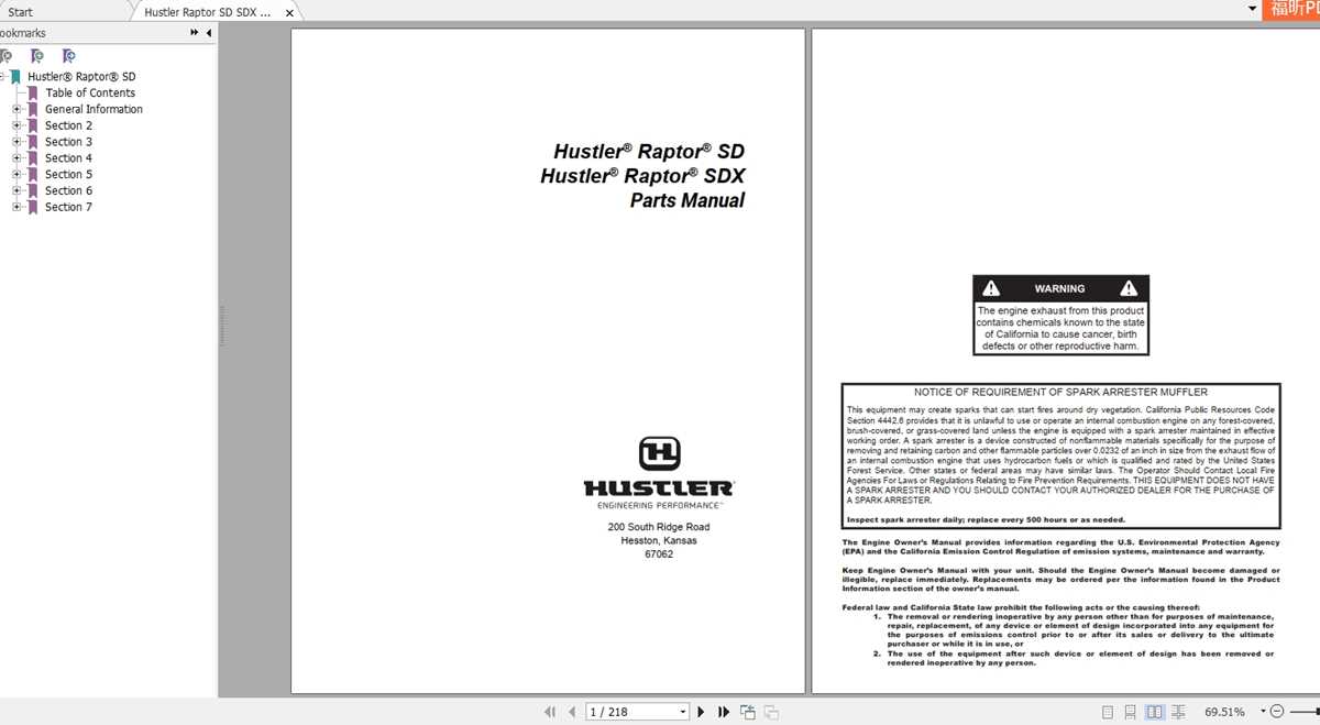 raptor sd parts diagram