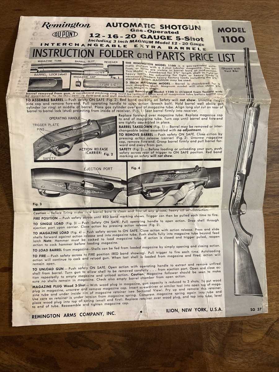 remington 1100 12 gauge parts diagram