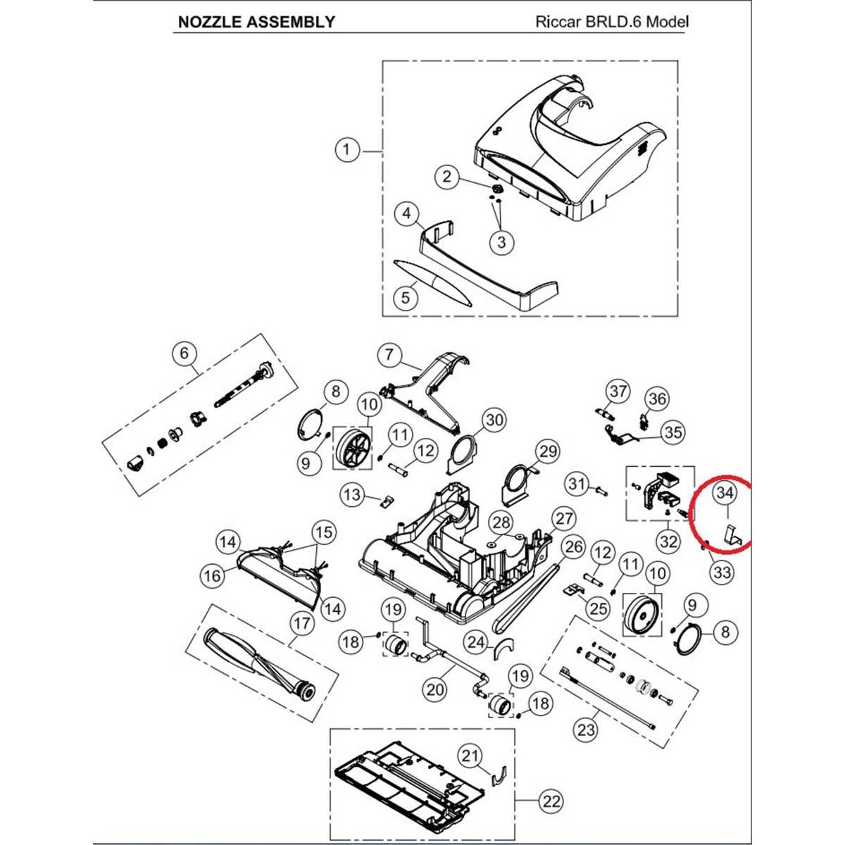 riccar vacuum parts diagram