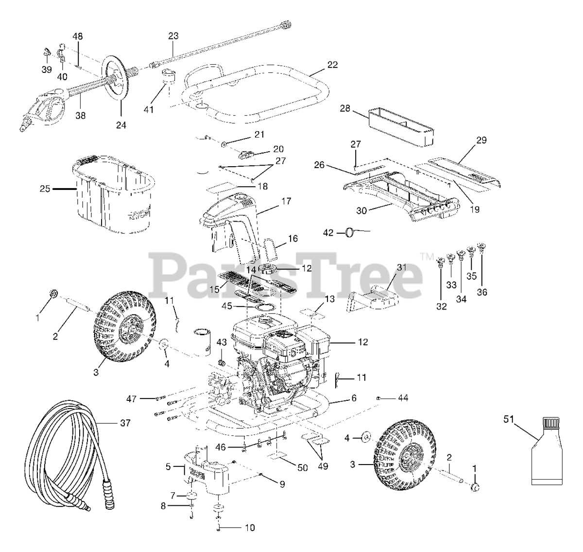 ryobi 2000 psi pressure washer parts diagram