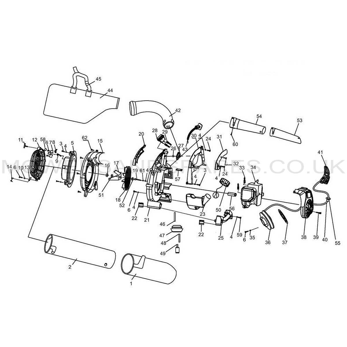 ryobi leaf blower parts diagram