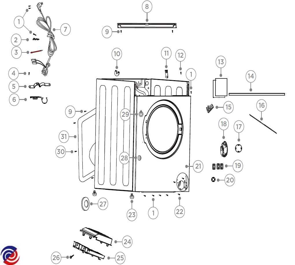 samsung front load washer parts diagram