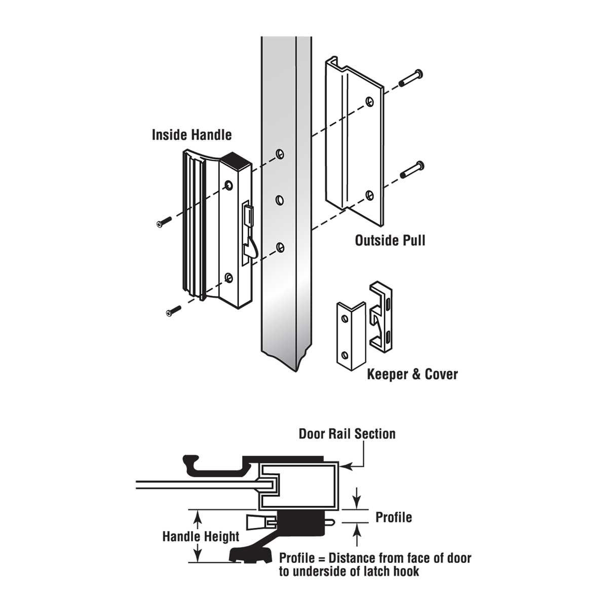 sliding glass door parts diagram