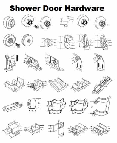 sliding shower door parts diagram