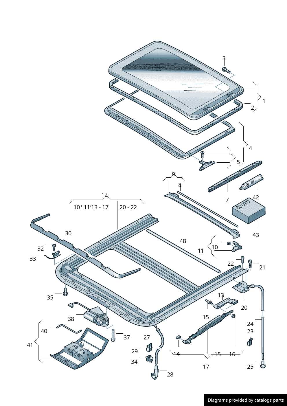 sunroof parts diagram