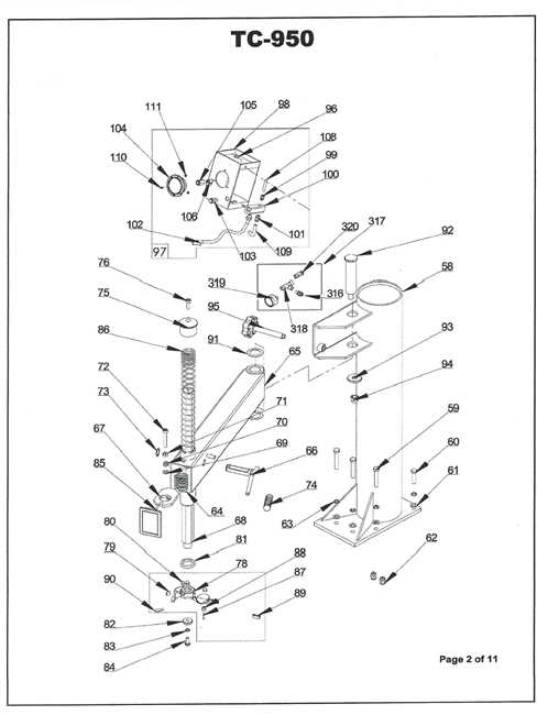 tire machine parts diagram