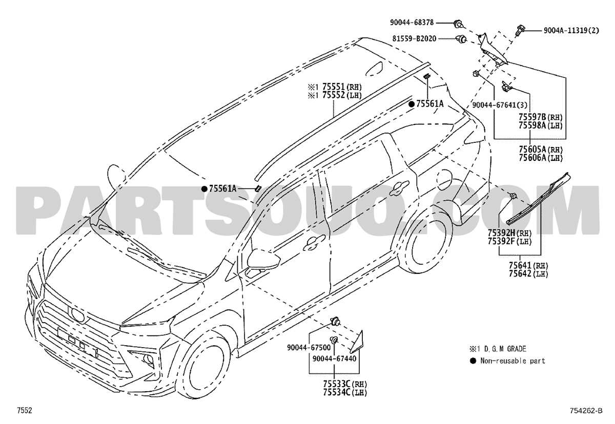toyota sienna body parts diagram