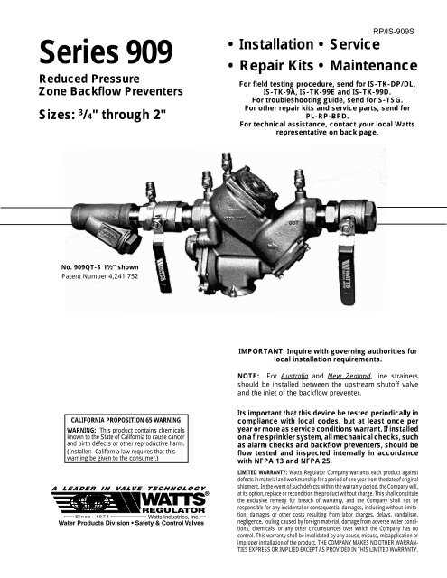 watts backflow preventer parts diagram