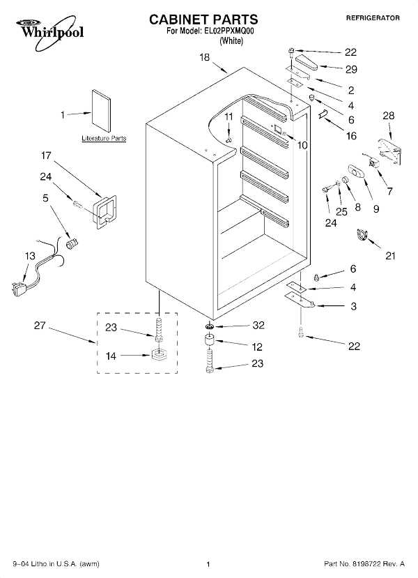 whirlpool fridge parts diagram