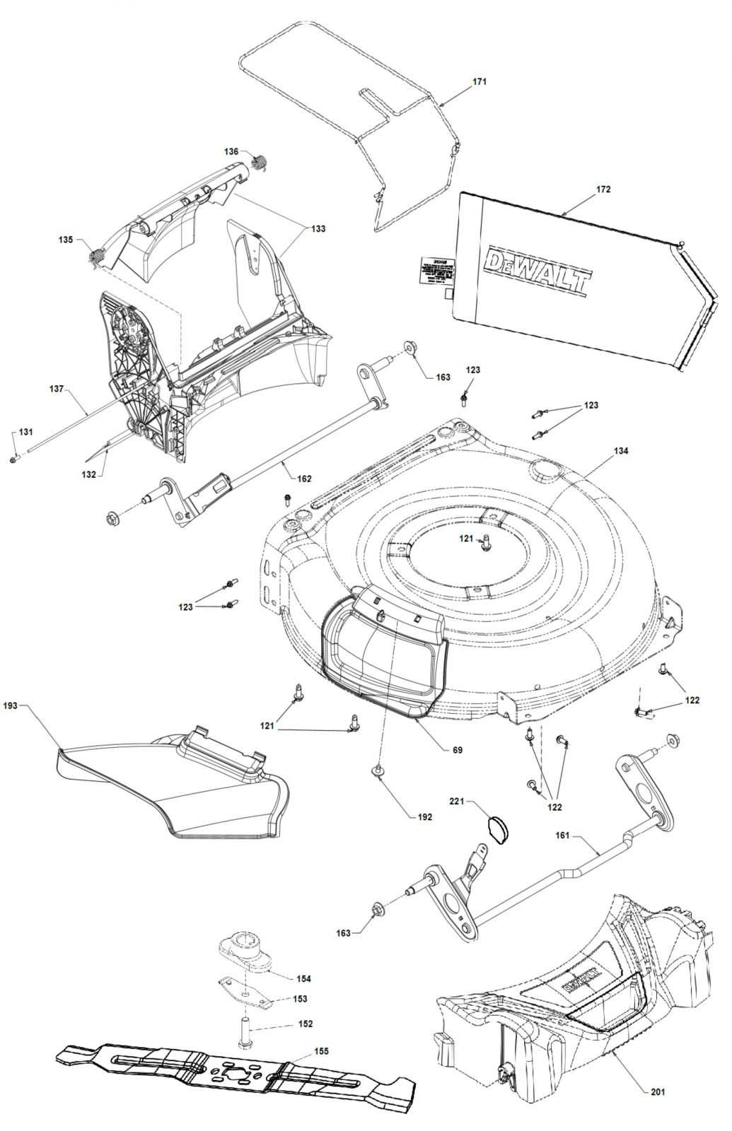 white lawn mower parts diagram