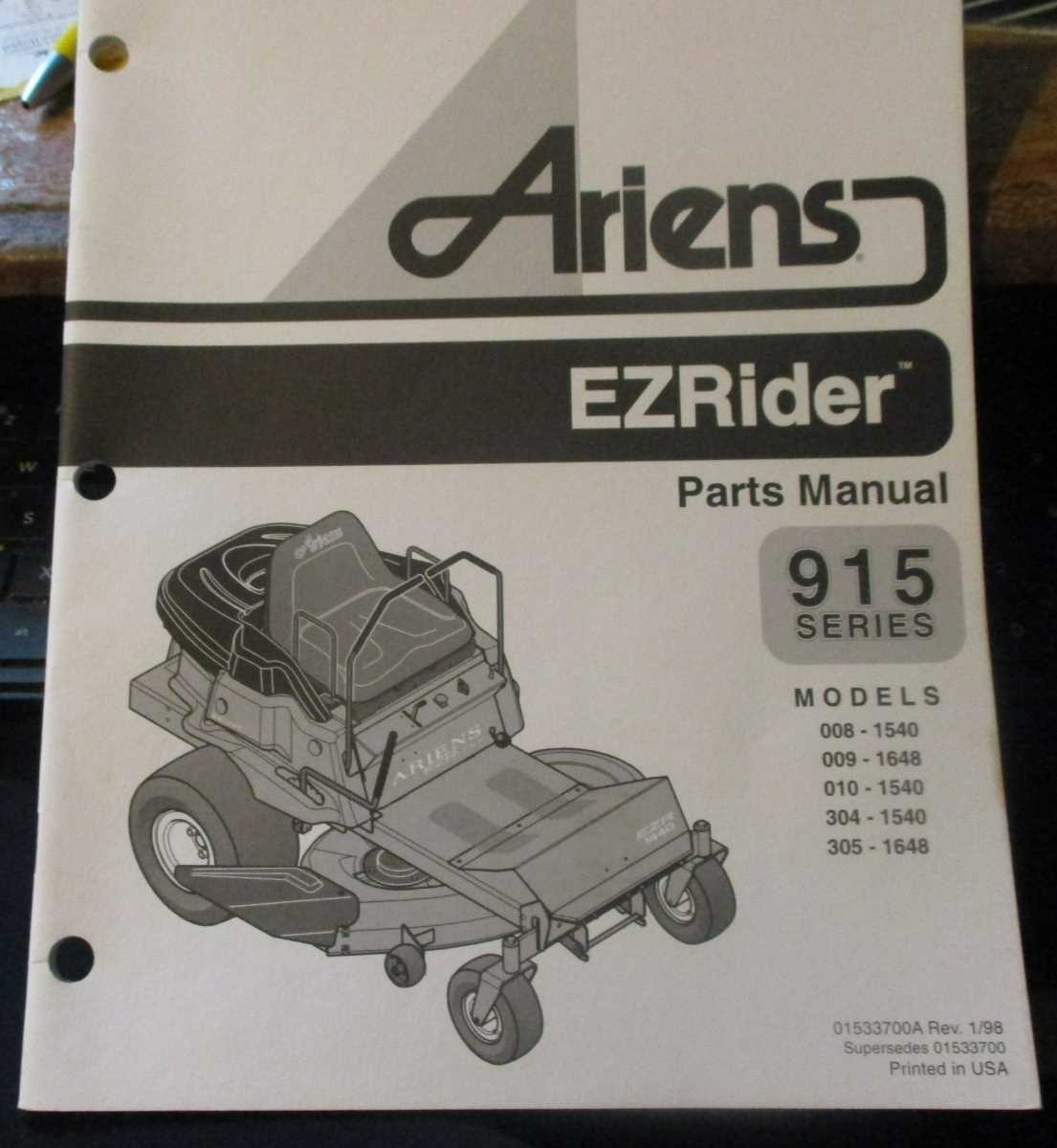 ariens mower parts diagrams