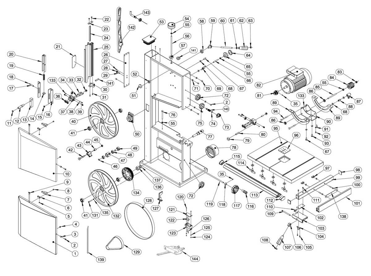 band saw parts diagram