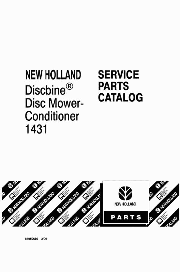 new holland 1431 discbine parts diagram