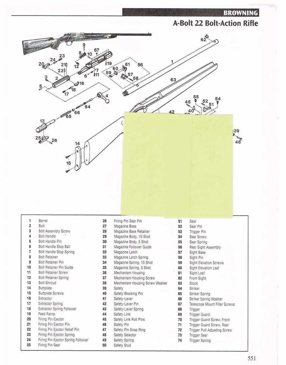 browning bar parts diagram