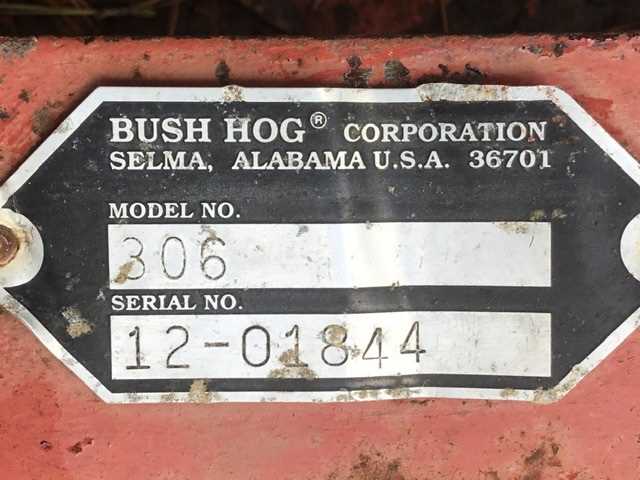 bush hog 306 parts diagram