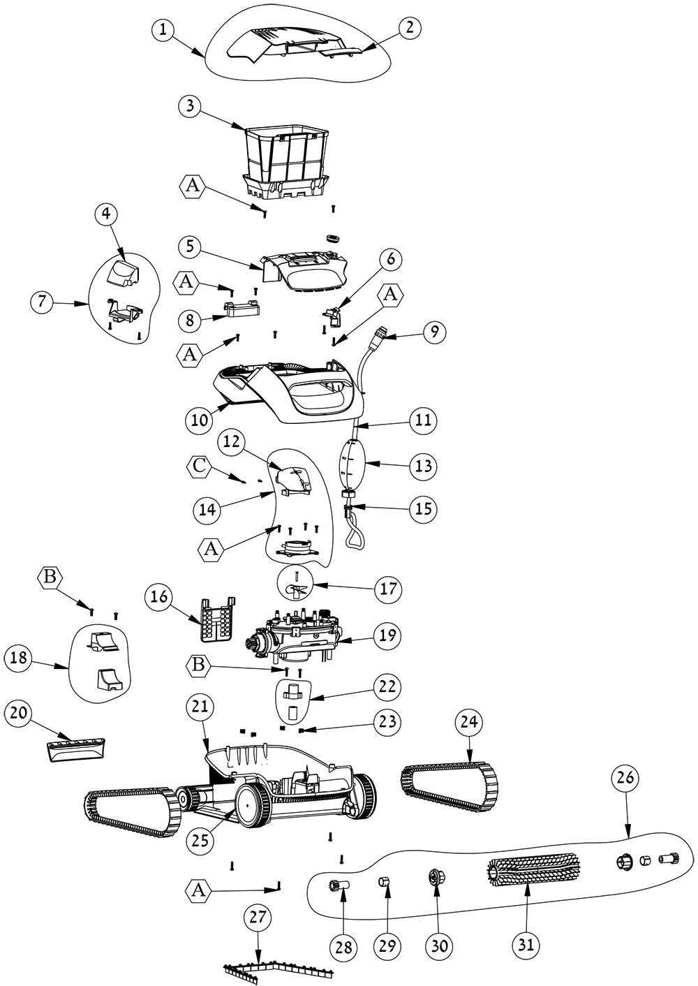 maytronics dolphin parts diagram