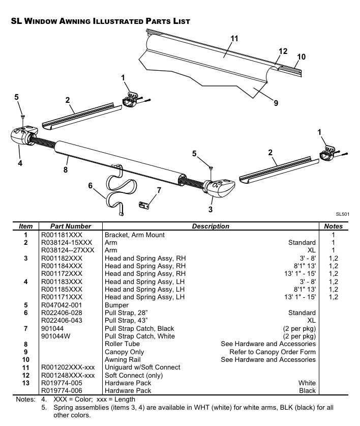 camper awning parts diagram