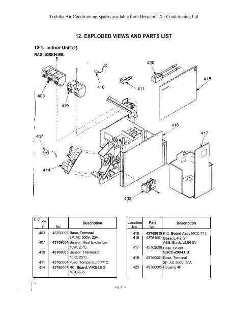 central air conditioning parts diagram