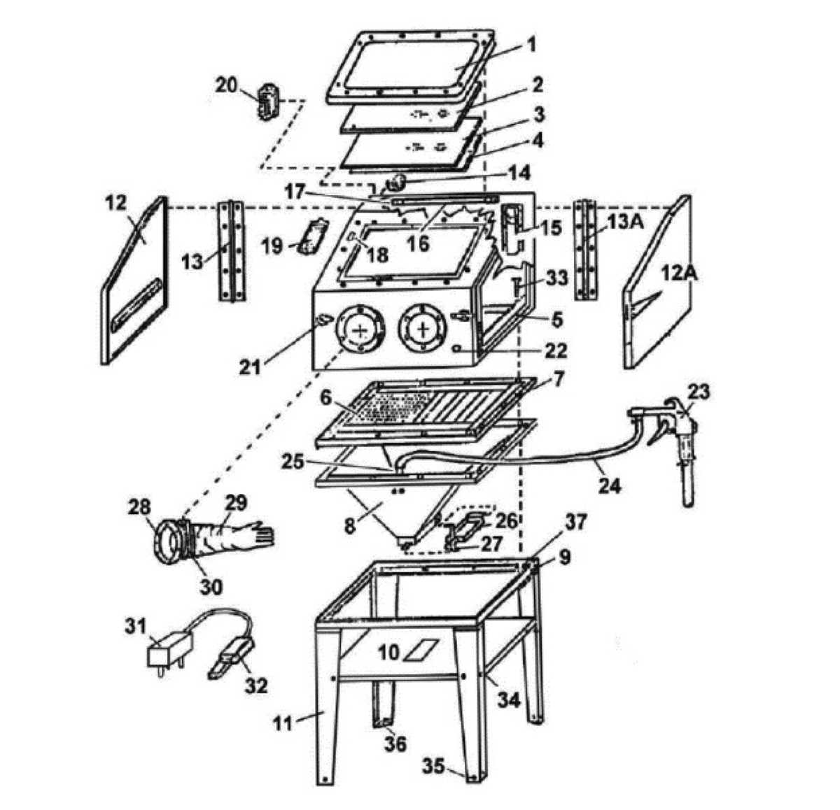 sandblaster parts diagram