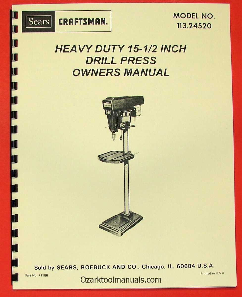craftsman drill press parts diagram
